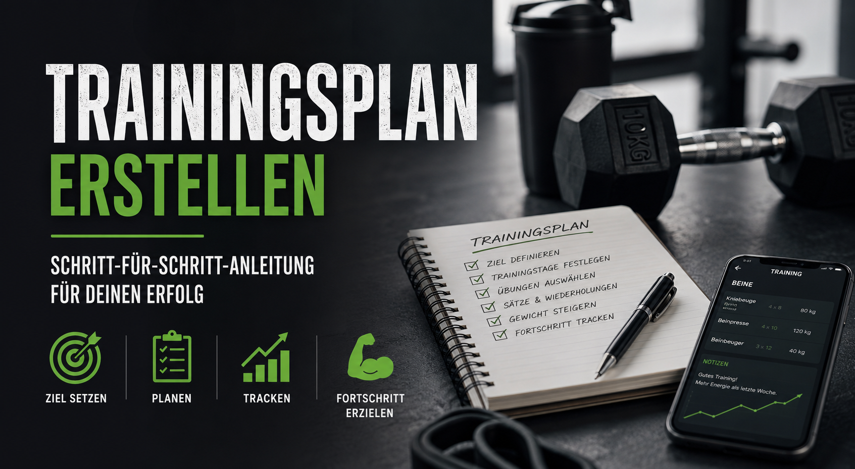 Beitragsbild: Trainingsplan erstellen: Schritt-für-Schritt-Anleitung mit Vorlage zum Tracken