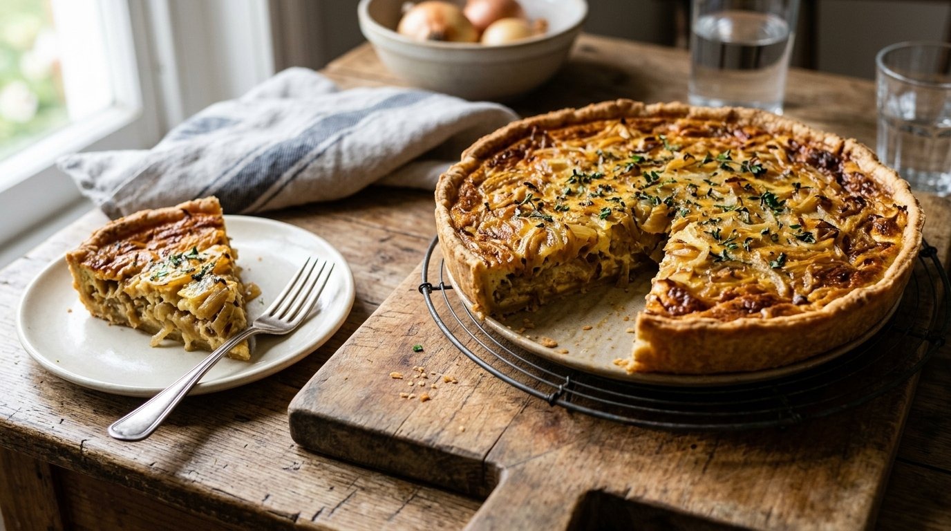 Eiweißreicher Zwiebelkuchen